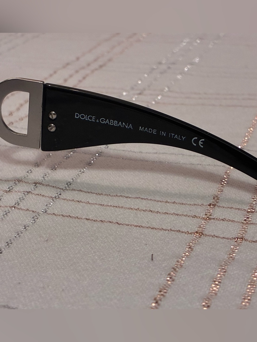 Dolce & Gabbana Black Sunglasses with Crystal DG Logo - Picture 6 of 8